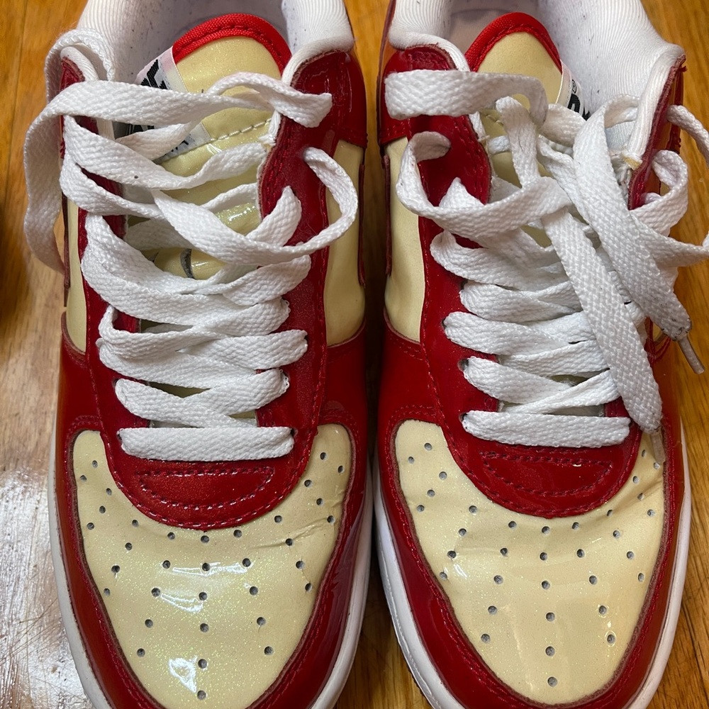 Bape Red & Yellow Glitter Bapestas 6.5 - Picture 7 of 10